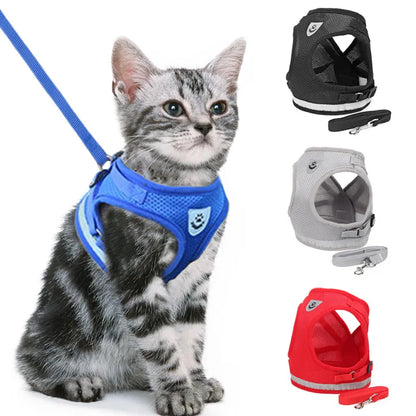 Reflective Cat Harness And Leash Set