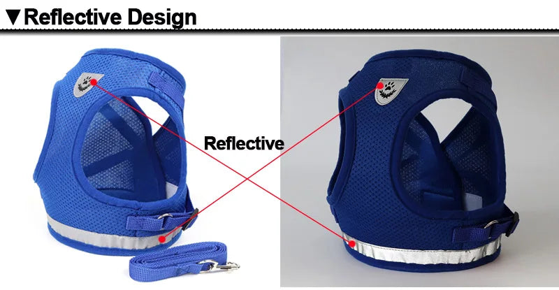 Reflective Cat Harness And Leash Set