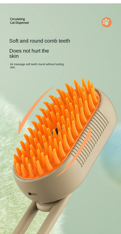 Steamy Dog/Cat Brush 3 in 1 Spray Brush