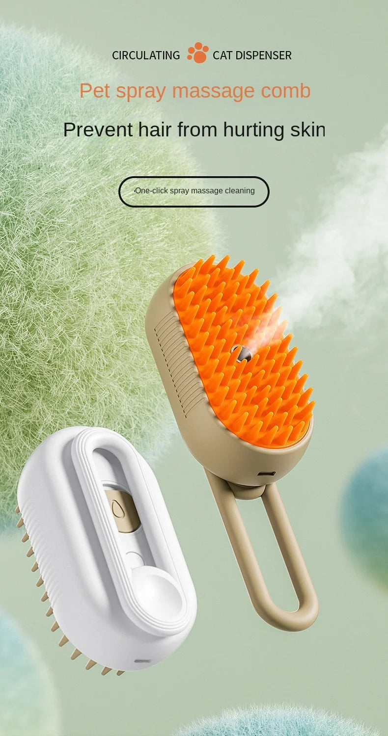 Steamy Dog/Cat Brush 3 in 1 Spray Brush